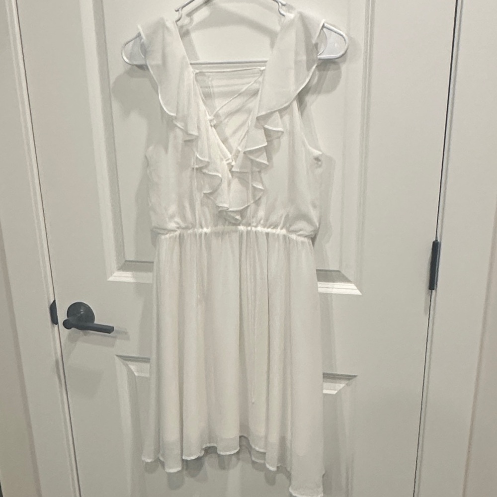 LeShop White Ruffle Dress - Picture 6 of 8